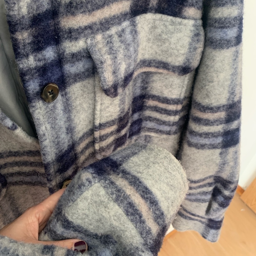 H&M Plaid wool blend long shacket - Picture 8 of 8
